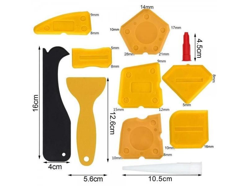 17 Pieces Caulking Tool Kit Silicone Sealant Finishing Tool Grout Scraper Caulk Carousel 1
