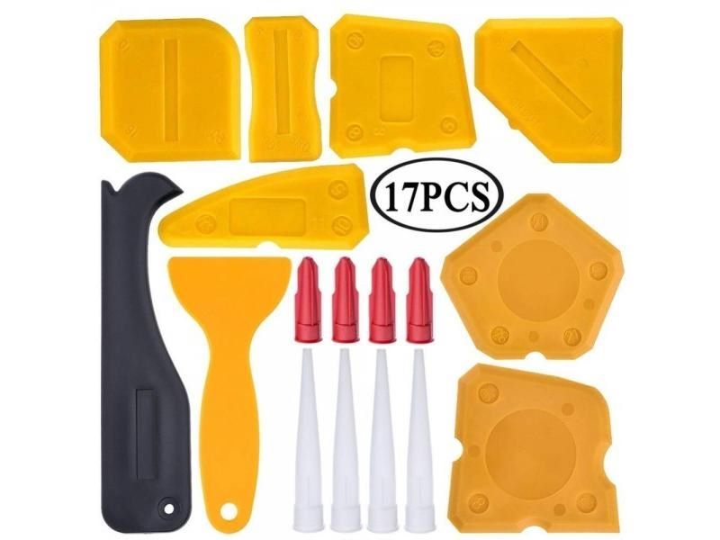 17 Pieces Caulking Tool Kit Silicone Sealant Finishing Tool Grout Scraper Caulk Carousel 2