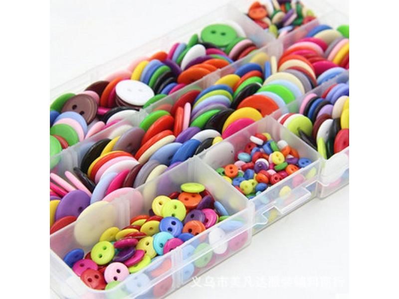 Kids Sewing Buttons Plastic Clothes Tools 6/9/11/13/15/20MM 100pcs 2 Holes Carousel 1