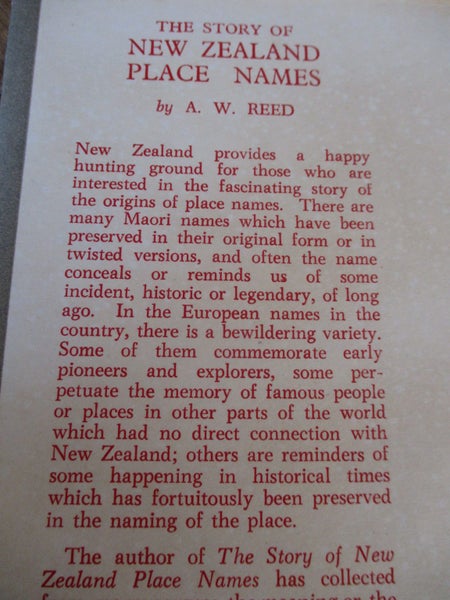 THE STORY OF NEW ZEALAND PLACE NAMES 1952 1st Edition Carousel 2