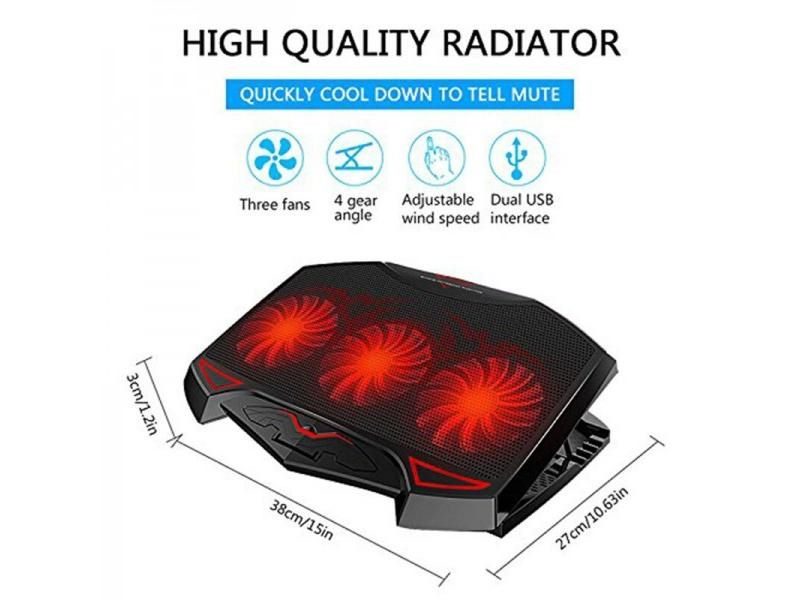 Laptop Cooler Laptop Cooling Pad Chill Mat With 3 Quiet Fans USB Powered Carousel 1