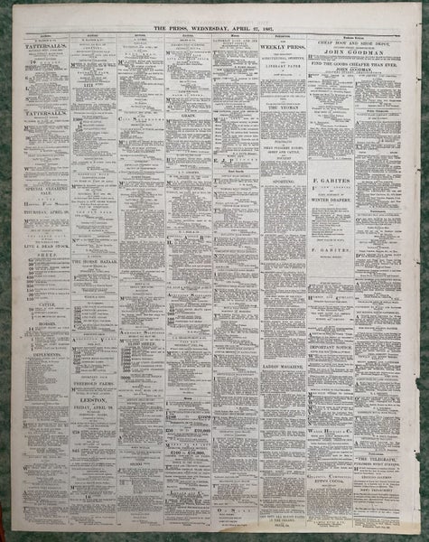 OLD NEWSPAPER: The Press, Christchurch - Wednesday, 27 April 1887 Carousel 3