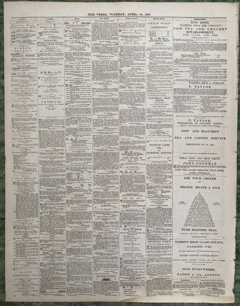 OLD NEWSPAPER: The Press, Christchurch - Tuesday, 19 April 1887 Carousel 3