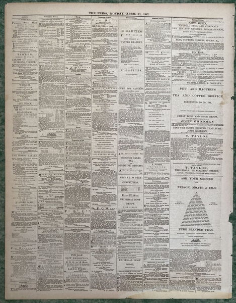 OLD NEWSPAPER: The Press, Christchurch - Monday, 11 April 1887 Carousel 3