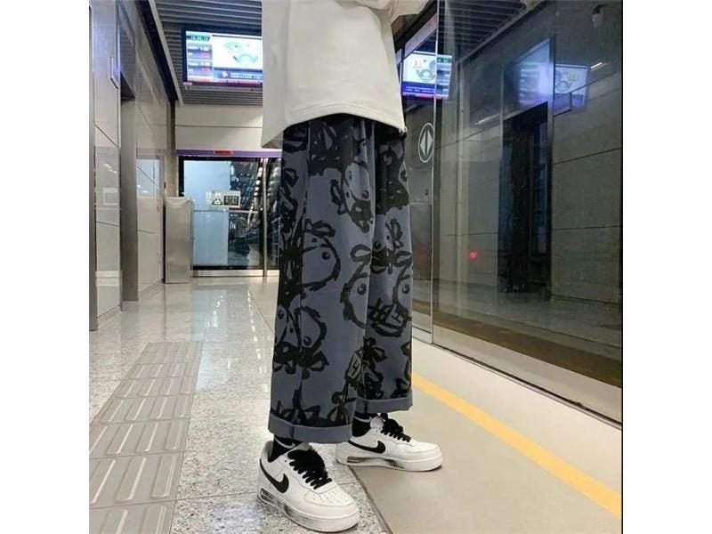 Casual Pants Women Spring Summer Loose Wide Leg Elastic High Waist Loose Carousel 1
