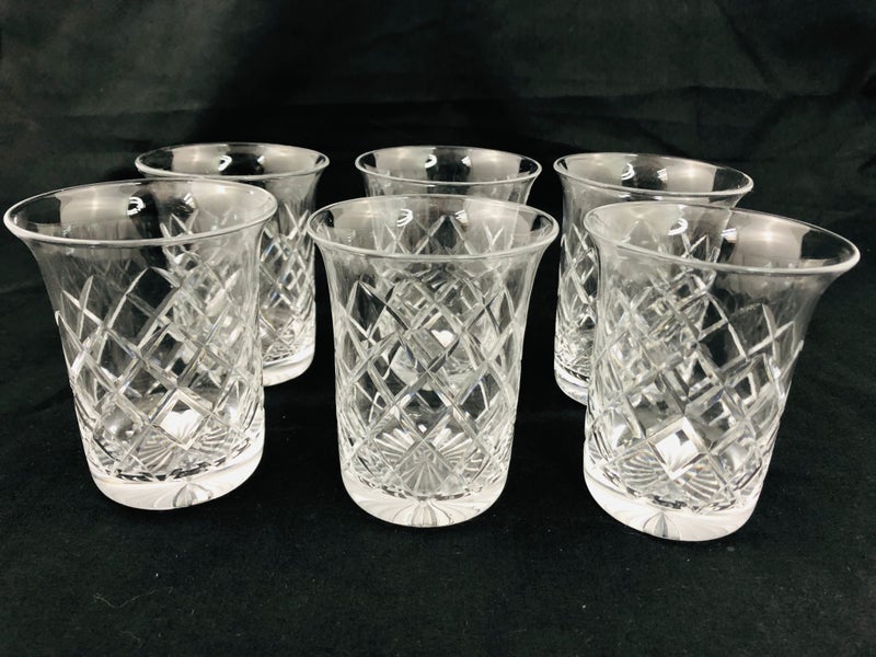 Vintage Crystal Cut Drinking Glasses x 6 (21111)629337228043531113