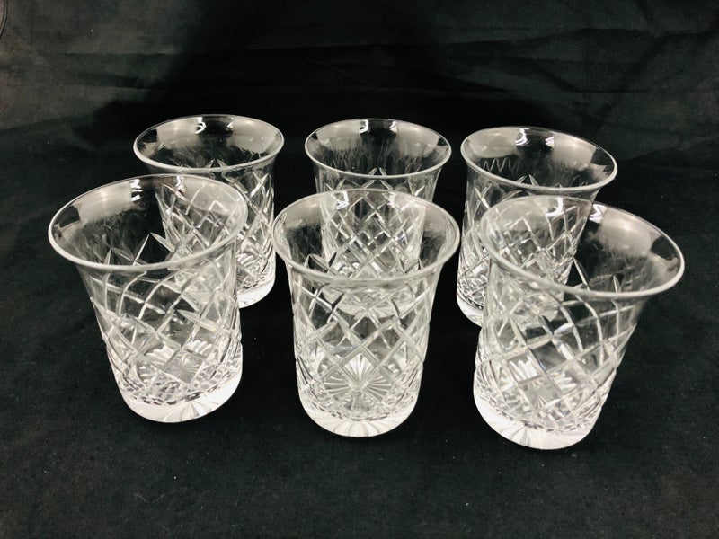 Vintage Crystal Cut Drinking Glasses x 6 (21111)62933722804353111