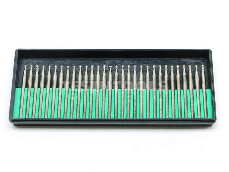 Desic Diamond Carving Burrs 30 Piece 3mm Ball 120G 3mm Shank Carousel 1