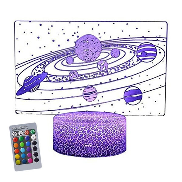 3D Optical Illusion Lamp - Solar System Carousel 1