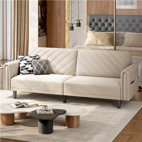 Fabric Convertible Sofa Bed Carousel 1