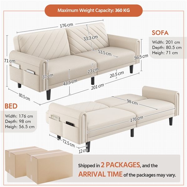 Fabric Convertible Sofa Bed Carousel 2