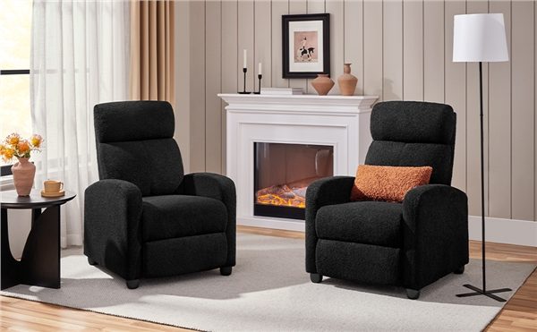 Boucle Recliner Reclining Chair Upholstered Sofa Carousel 14