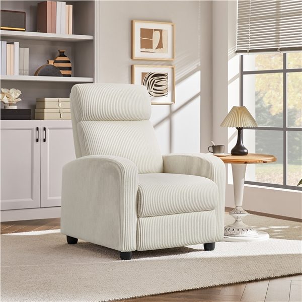 Recliner Chair Corduroy Recliner Sofa Adjustable Modern Single Reclining Chair Carousel 1