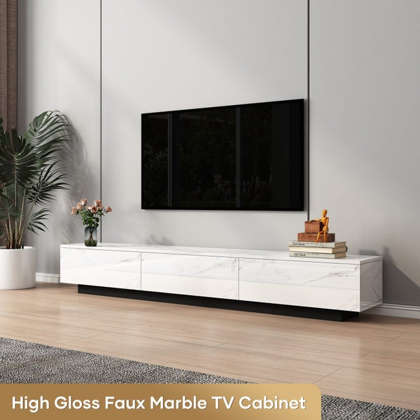 TV Cabinet Stand Unit Console Table 180cm Entertainment Center Bench Carousel 1