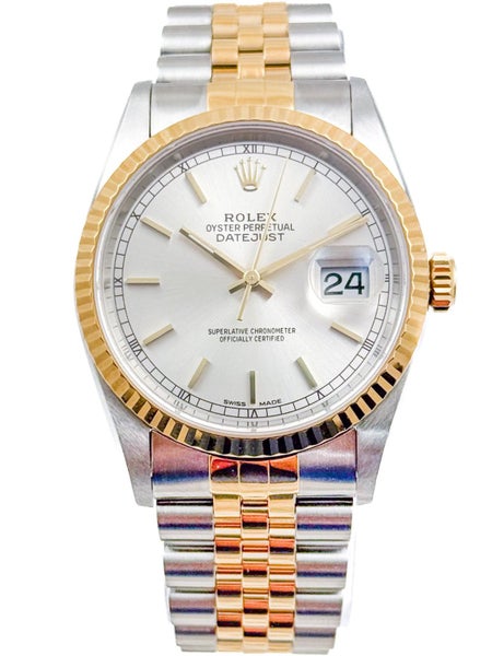Rolex Oyster Datejust 18ct Gold & Steel Mens Wristwatch 16233 Service Card 1995 Carousel 2
