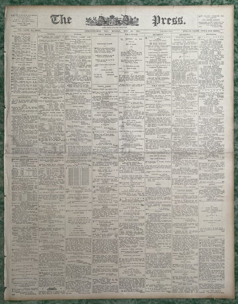OLD NEWSPAPER: The Press, Christchurch - Monday, 29 May 1911 Carousel 2