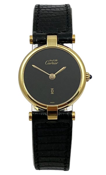 CARTIER Vendome MUST Quartz Vermeil Gold / Silver Ladies Wristwatch Serviced B&P Carousel 2
