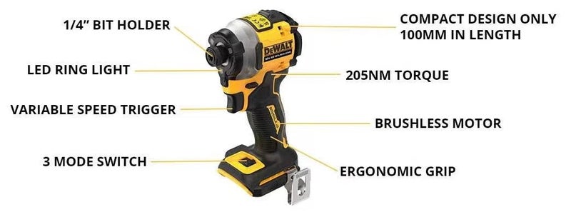 Genuine Dewalt DCF850N-XJ 18v 205NM IMPACT DRIVER Bare Tool Carousel 1