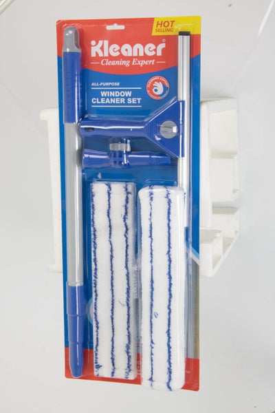 2-in-1 Window Cleaner Set with Pole, Squeegee & Scrubber Carousel 6