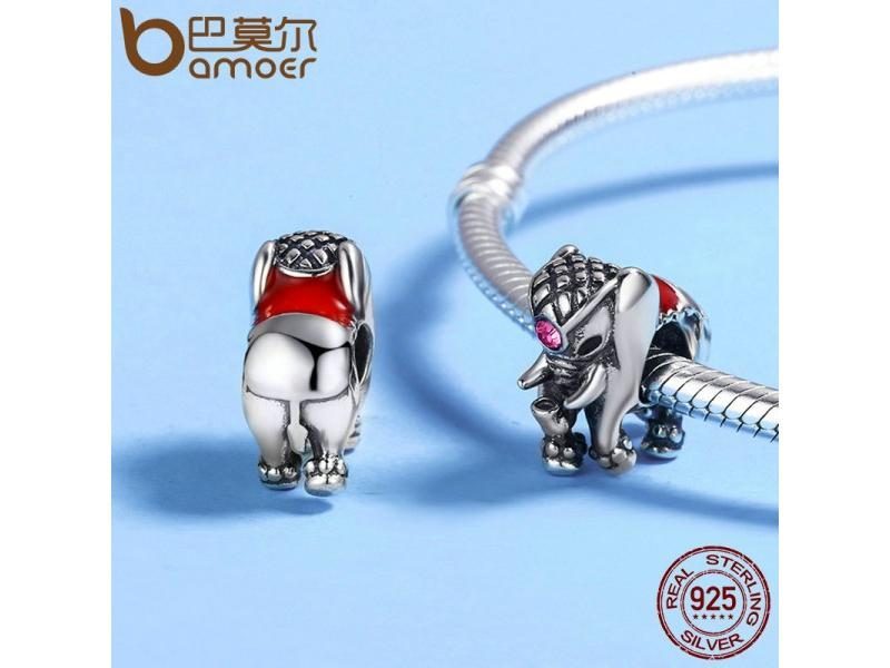 BAMOER Flying Dumbo Beads 925 Sterling Silver Thailand Lucky Elephant Charms Carousel 1