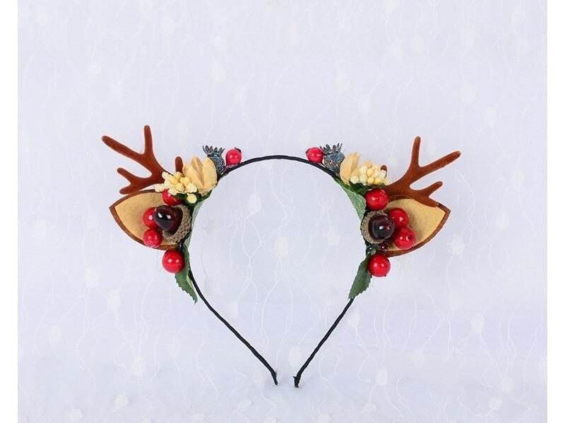 Christmas Deer Horn Elk Cat Ear Headbands For Kids Adults Party Props Carousel 1