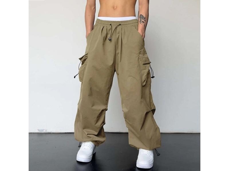 Cargo Parachute Pants Men Harajuku Y2k Hip Hop Wide Leg Joggers Baggy Techwear Carousel 1