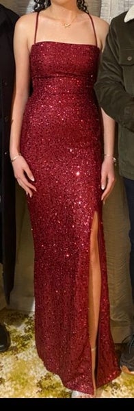 Red Sequinned Ball Dress Size 8 Carousel 2