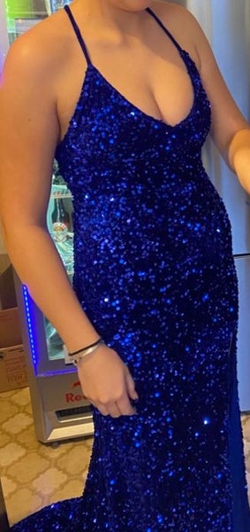 Blue Sequinned Ball Dress Carousel 1