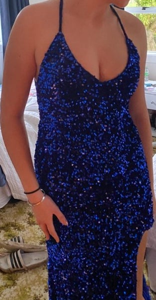 Blue Sequinned Ball Dress Carousel 2