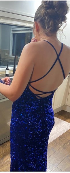 Blue Sequinned Ball Dress Carousel 4