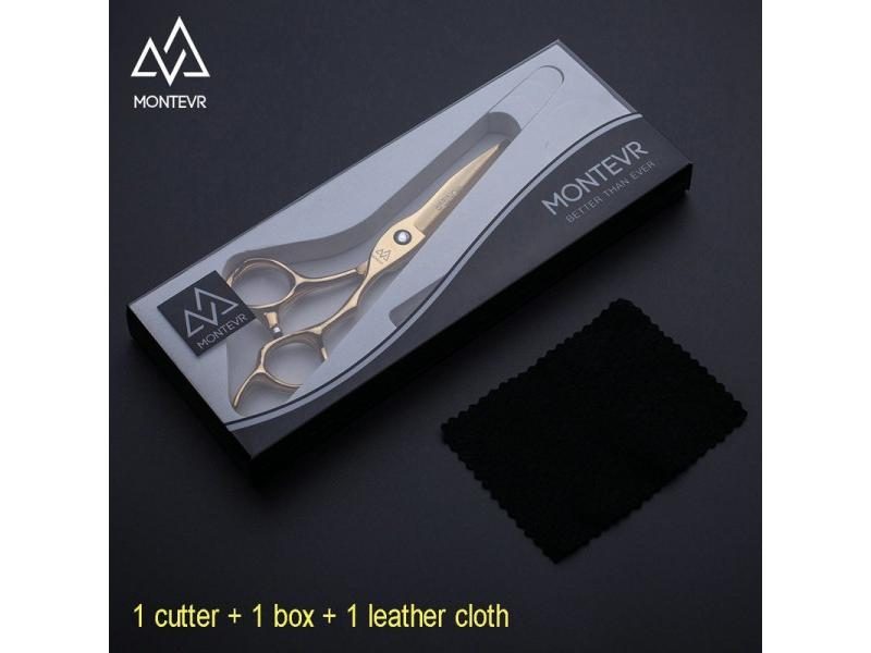 MONTEVR 5.75 Inch Gold Japan Hair Scissors For Hairdressing Barber Carousel 1