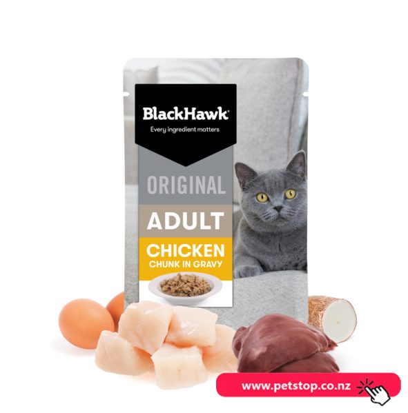 [Pre-Order] Black Hawk Original Adult Chicken in Gravy Wet Cat Food 85g X12 Carousel 1