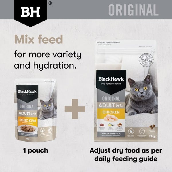 [Pre-Order] Black Hawk Original Adult Chicken in Gravy Wet Cat Food 85g X12 Carousel 6