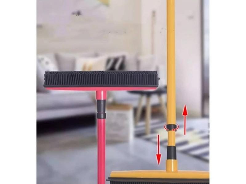 Rubber Besom Telescopic Broom Cleaner For Pet Hair Floor Dust Carousel 1