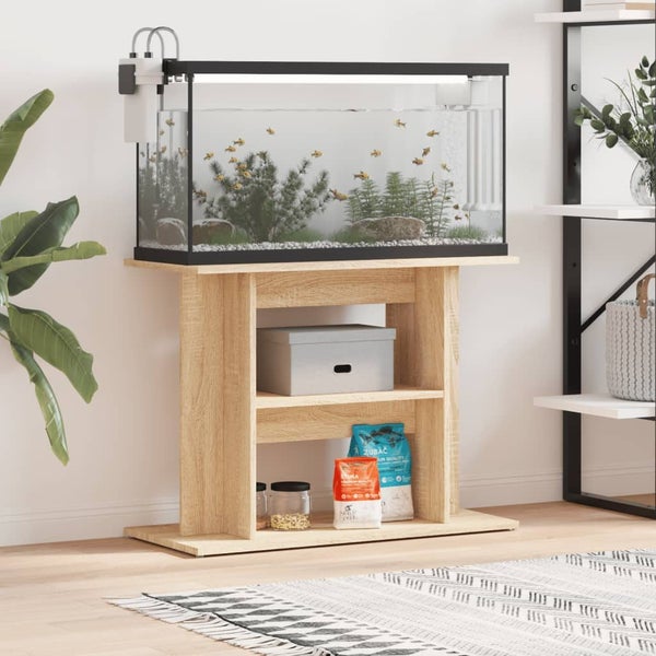Aquarium Stand Sonoma Oak 80X35X60 Cm Engineered Wood Nttpin Carousel 1