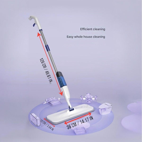 Flat Spray Mop Set – Includes 5 Microfiber Pads Scraper Water Tank Carousel 2