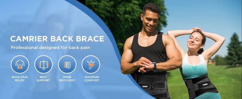 Back Brace for Lower Back with 3D Lumbar Pad 6X Back Support Belt Carousel 1