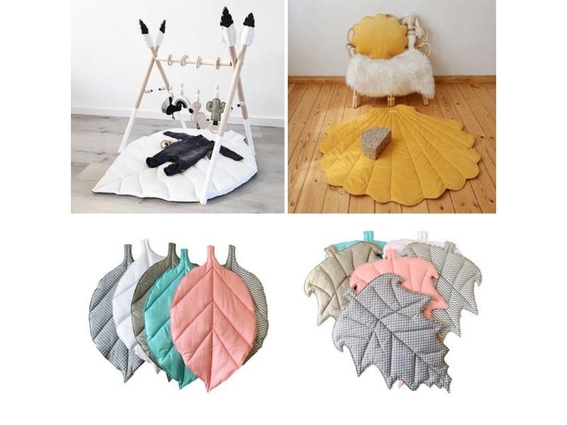 Baby Carpet Play Mat Cotton Children Tree Leaf Shape Floor Playmat Soft Carousel 1