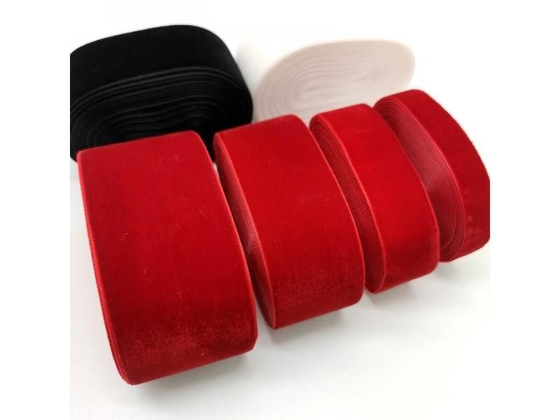 5 Yards 6-50mm Velvet Ribbon Black White Red Wedding Party Decoration Handmade Carousel 2