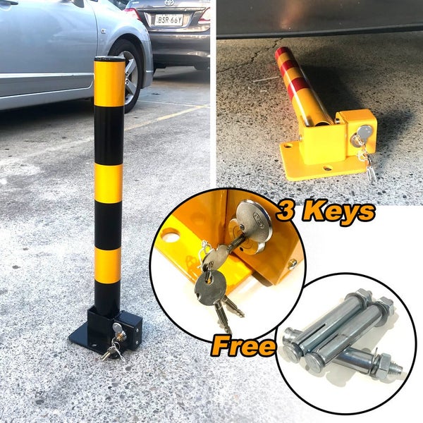 Parkero Black Parking Bollard locker Barrier Key Alike Or Independent Fold Do... Carousel 7
