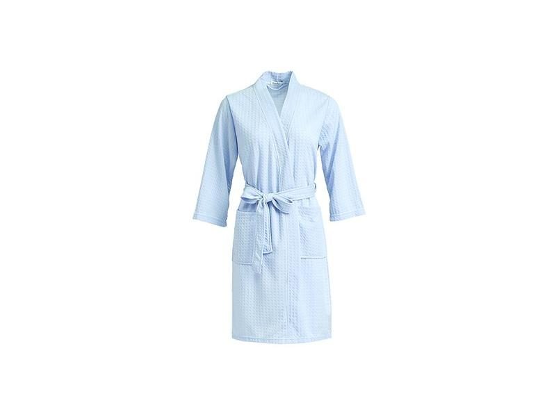 Men Waffle Bath Robe Kimono Plus Size Suck Water Towel Bathrobe Spa Hotel Carousel 1