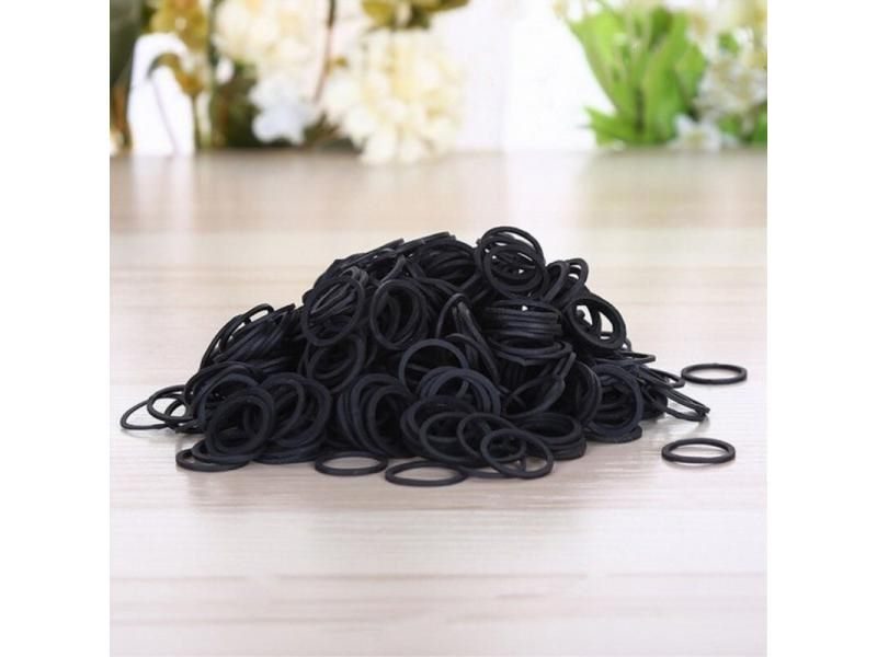 0.6x0.9mm Black Small Rubber Band Hair Band For School Office Home Carousel 1