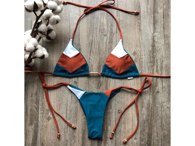 Sexy Halter Swimsuit Women Thong Micro Bikini Push Up Brazilian Bikini Tropical Carousel 1