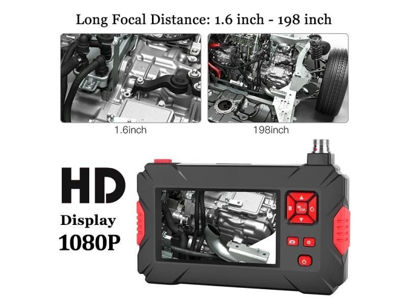 Waterproof 1080P Dual Camera 4.3" Screen Industrial Pipe Inspection Rigid Cable Carousel 1