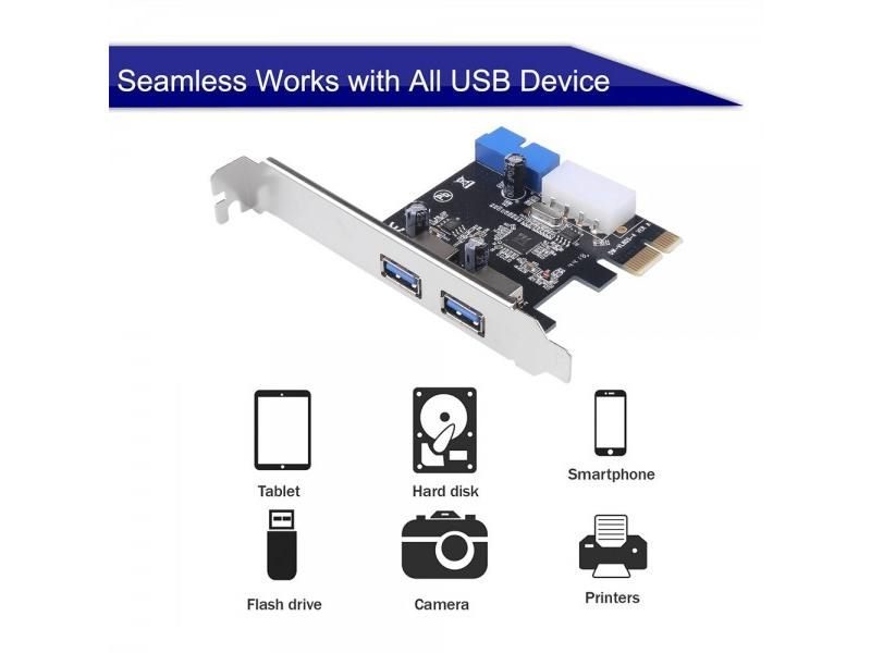 2-port USB 3.0 PCI-e Expansion Card With 1x PCI Express Carousel 1