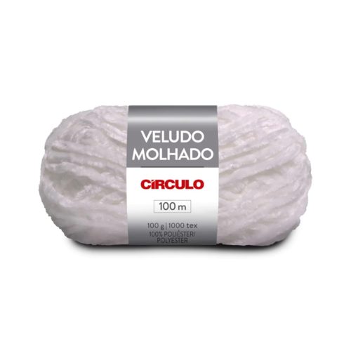 Circulo Veludo Molhado 100g - Chunky Chenille Yarn 10 - White Carousel 1