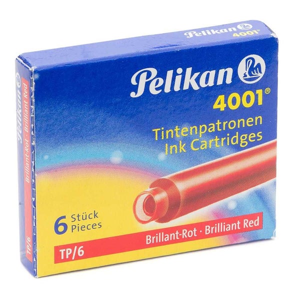 Pelikan 4001 Ink Cartridge Set 6pce Red Carousel 1