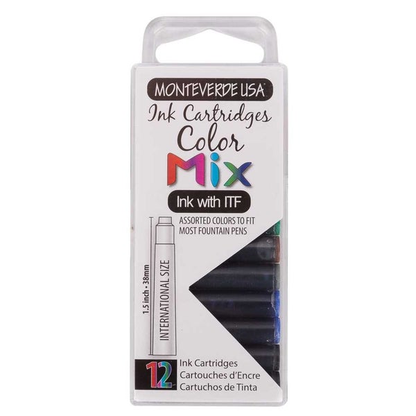 Monteverde Colour Mix Ink Cartridge Set 12pce Carousel 1