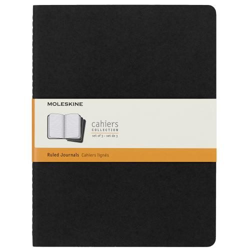 Moleskine QP321 Cahier Journals XL Black Ruled Pack 3 [QP321] Carousel 1