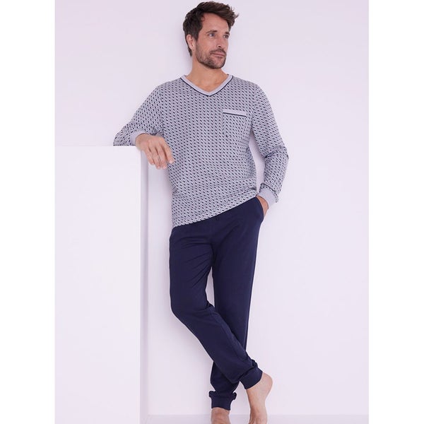 Men's Jersey PJs - Size S - Grey/Navy62931728741123115